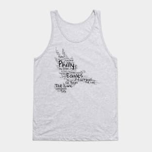 Philly birds black word art football Tank Top